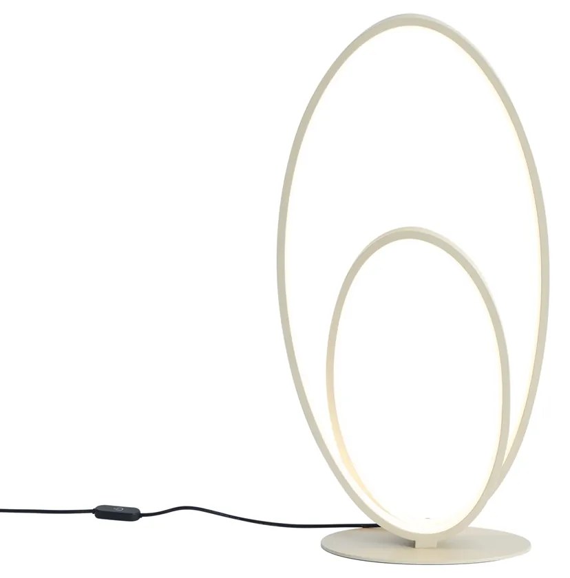 Lampada da tavolo di design beige con LED dimmerabile a 3 livelli - Boomerang