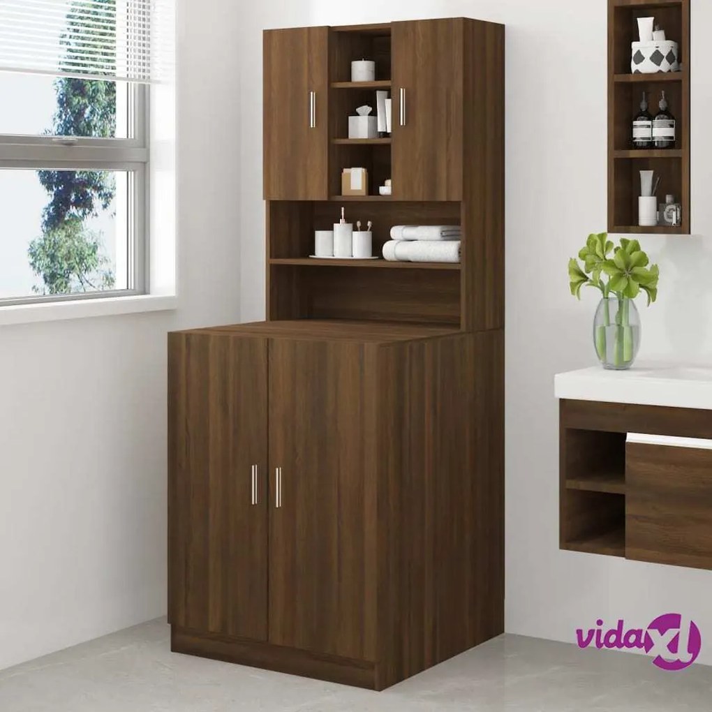 vidaXL Mobile per Lavatrice Rovere Marrone in Legno Multistrato