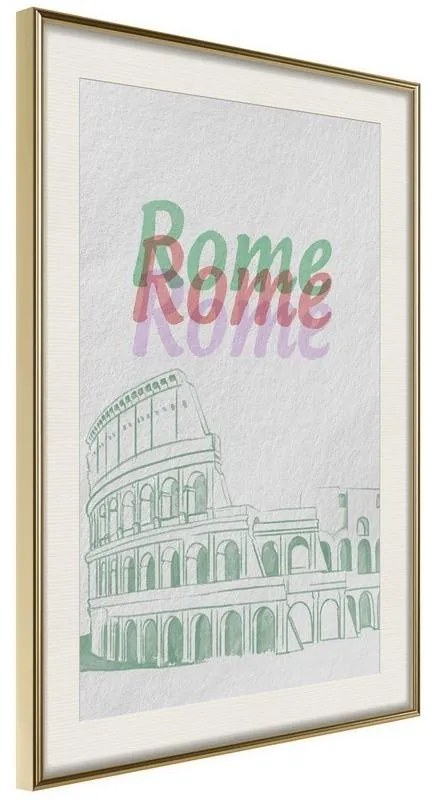 Poster  Pastel Rome  Cornice Quadri Cornice d'oro con passe-partout, Larghezza x Altezza Home decor 30x45