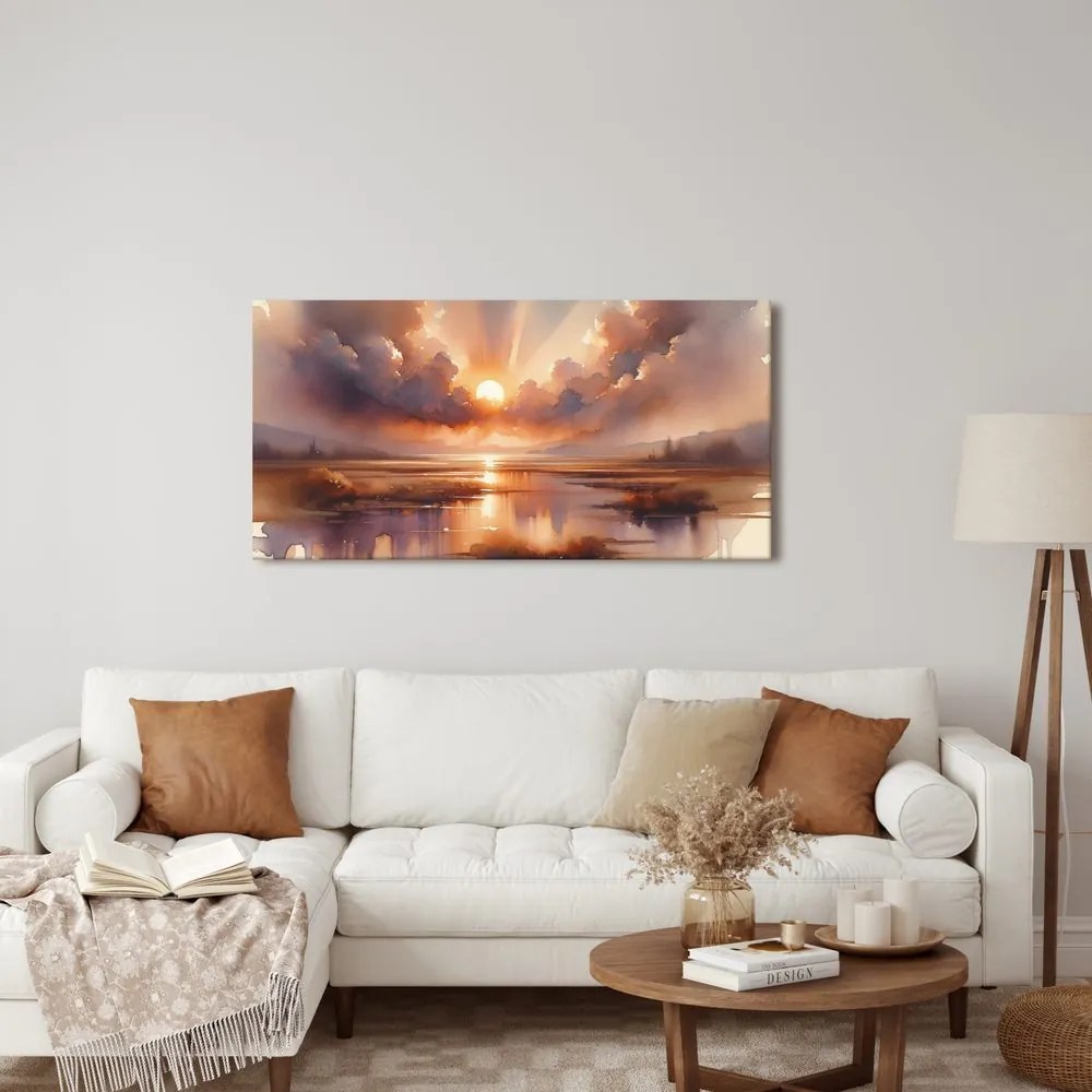 Quadro su tela – Sole sopra superficie tranquilla