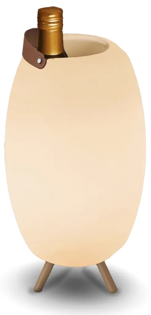 Lampada da terra bianca 40,5 cm con LED e diffusore dimmerabile RGB IP44 con telecomando - Apolo