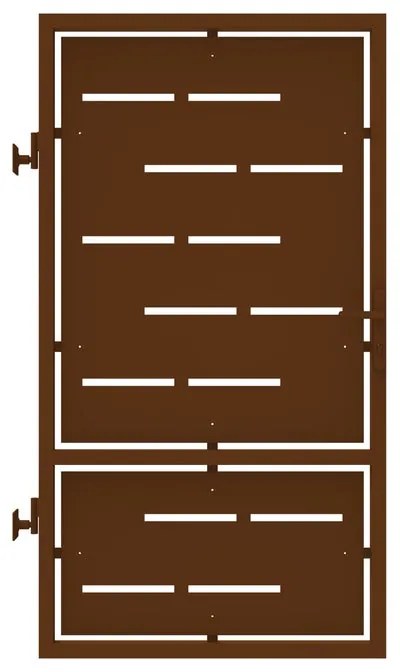 Cancello manuale Privacy in ferro, apertura centrale, L 104.5 x 180 cm, di colore ruggine