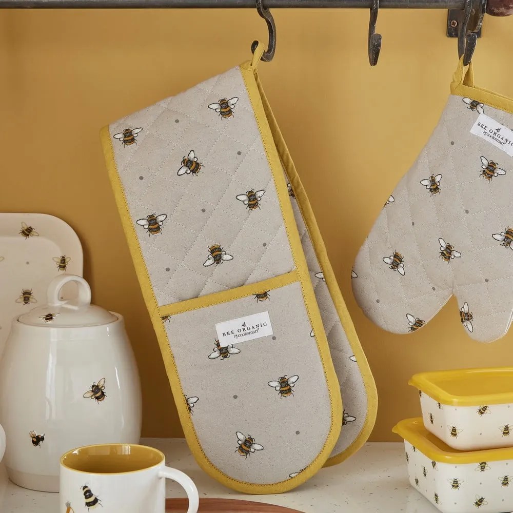 Presina doppia in cotone giallo-beige Bumble Bees - Cooksmart ®