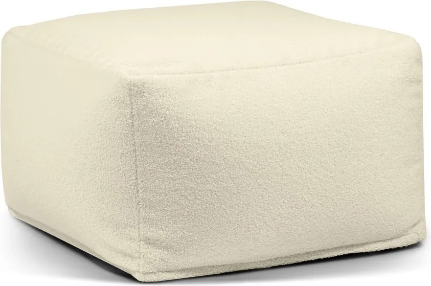 Puof a sacco marrone con rivestimento in bouclé Softbox MooG – SLOWDOWN