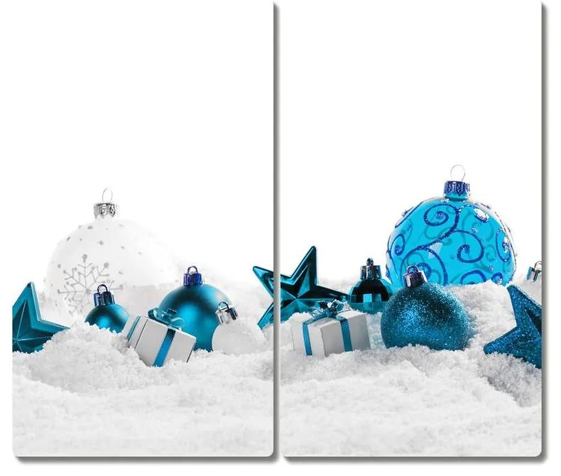 Tagliere in vetro Ornamenti di Natale di Natale Ornamenti di neve 60x52 cm