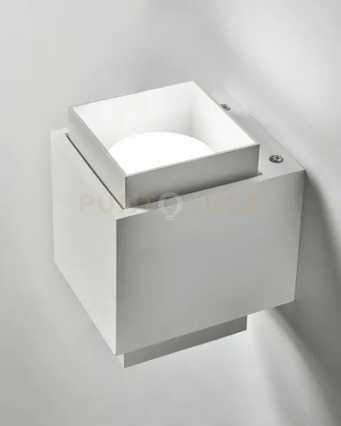 Syme applique da parete 2 luci attacco gx53 quadrata bianco in gess...