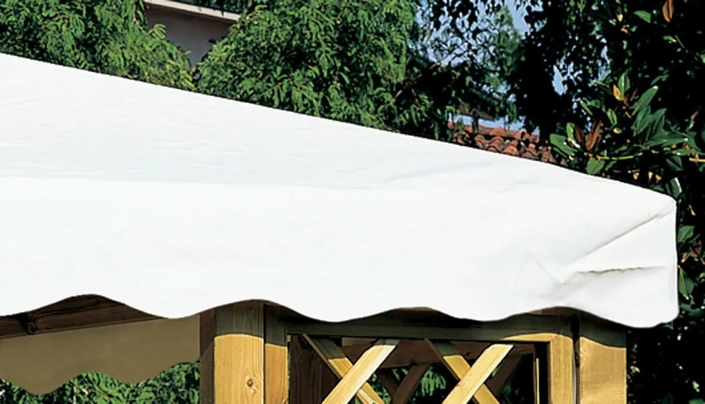 Telo di ricambio in PVC bordo a onda bianco L 300 x L 400 cm