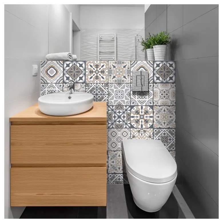 Set di 24 adesivi murali Decal Tiles Azulejos , 10 x 10 cm Giacomo - Ambiance