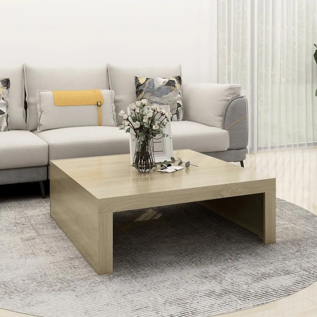 Tavolino Da Salotto Rovere Sonoma 100x100x35 Cm İn Truciolato /
