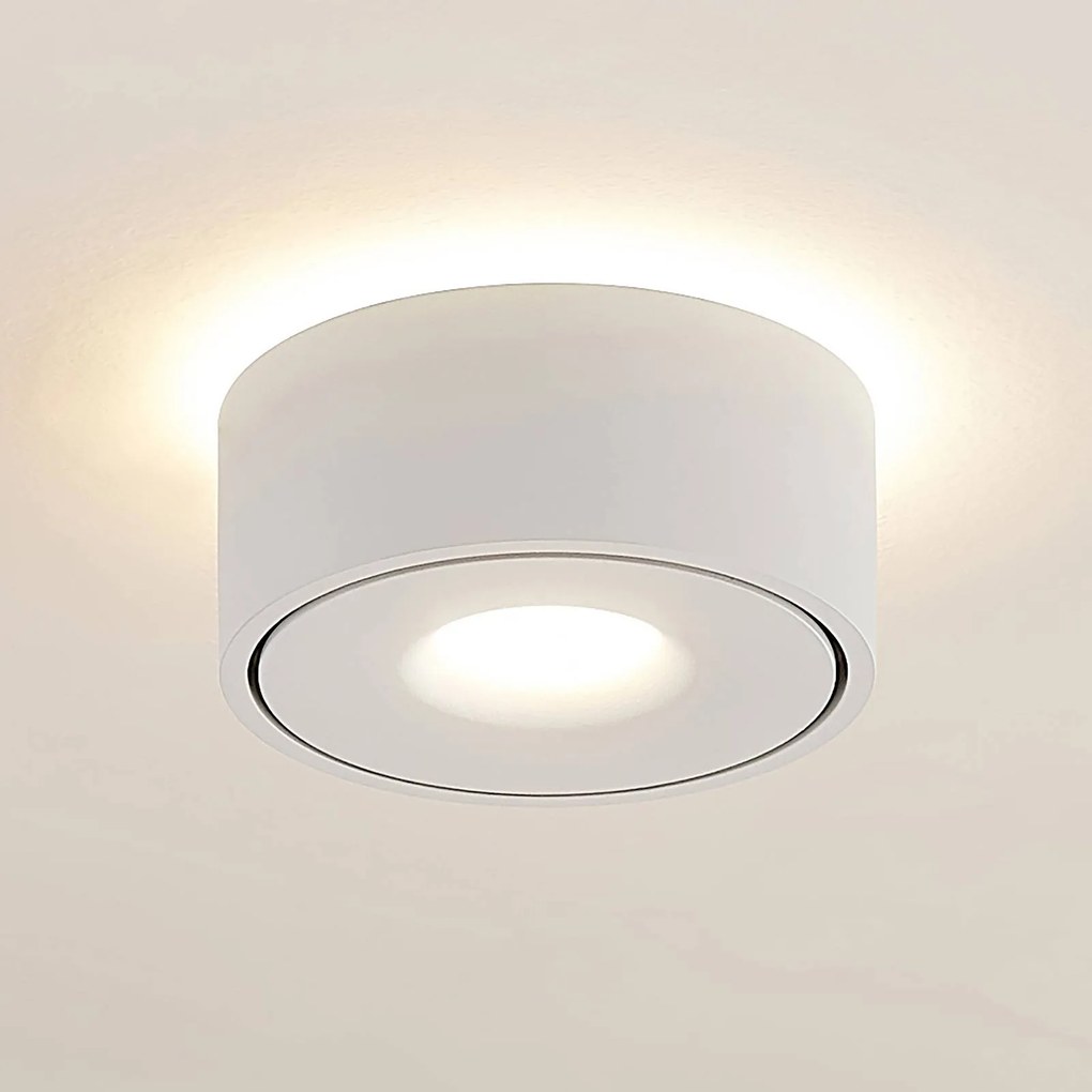 Plafoniera LED Arcchio Rotari, bianco, su e giù, alluminio