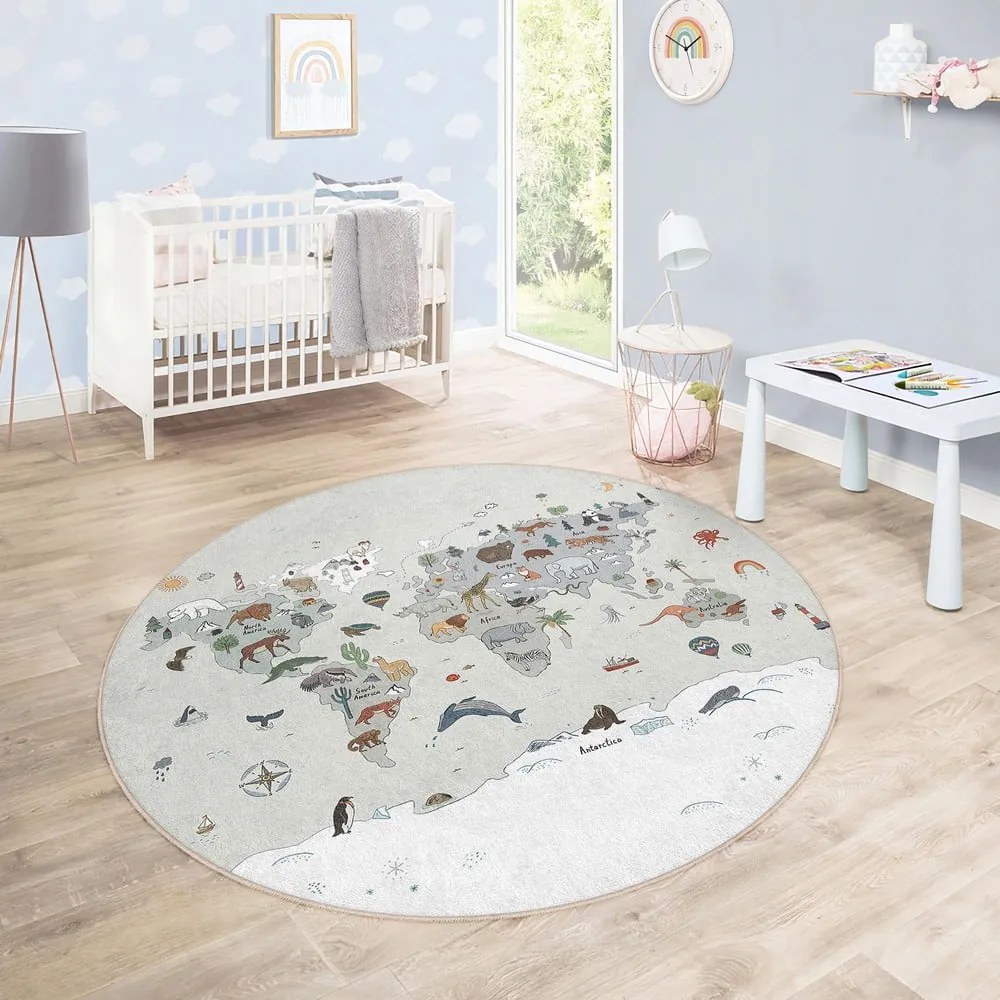Tappeto da gioco per bambini lavabile ø120 cm Big World – Mila Home