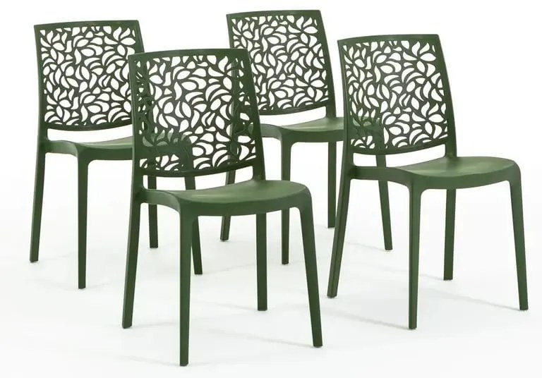 Set di 4 sedie da giardino in polipropilene verde NEW GARDEN