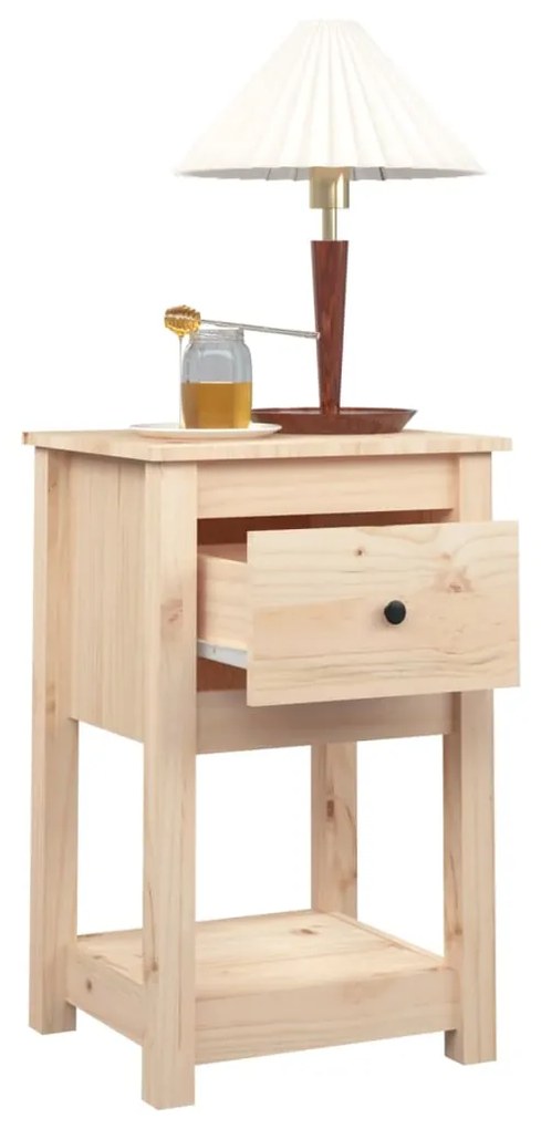 Comodini 2 pz 40x35x61,5 cm in legno massello di pino