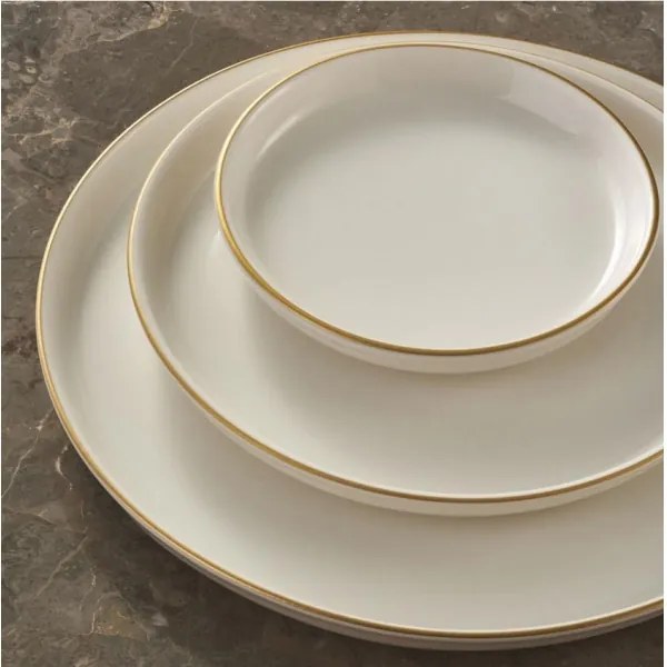 Set da tavola 16 pezzi beige/dorato in porcellana