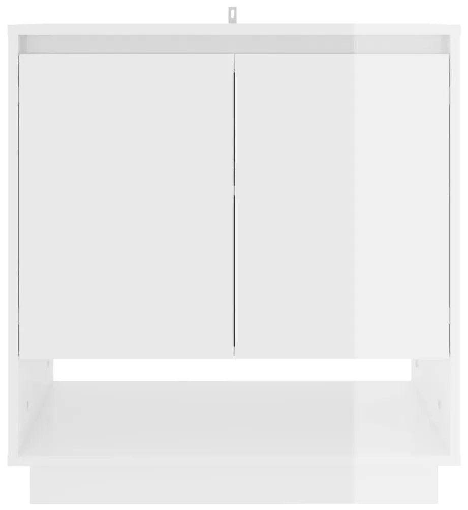 Credenza Bianco Lucido 70x41x75 cm in Truciolato