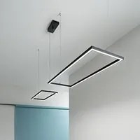 Lampadario In Alluminio Moderno Cross Nero Led