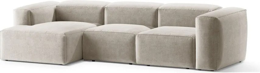 Divano angolare beige (con penisola a sinistra/con chaise lounge) Bergamo – Cosmopolitan Design
