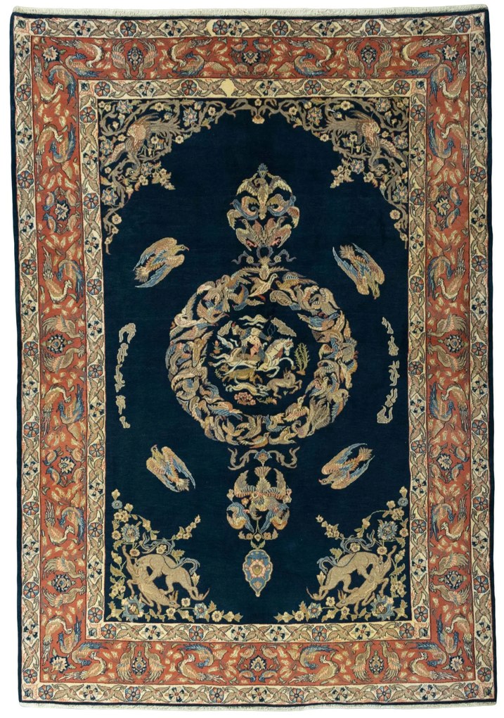 Ghom Tappeto persiano 300 x 210 Blu (Iran) Annodato A Mano