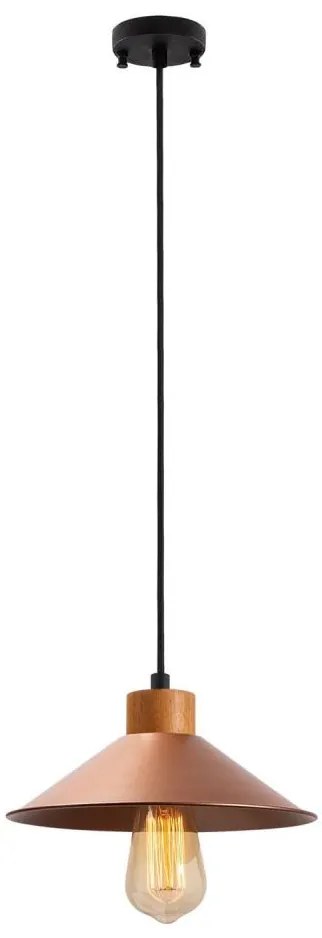 Lampadario a cavo MANAVGAT 1xE27/40W/230V rame/marrone