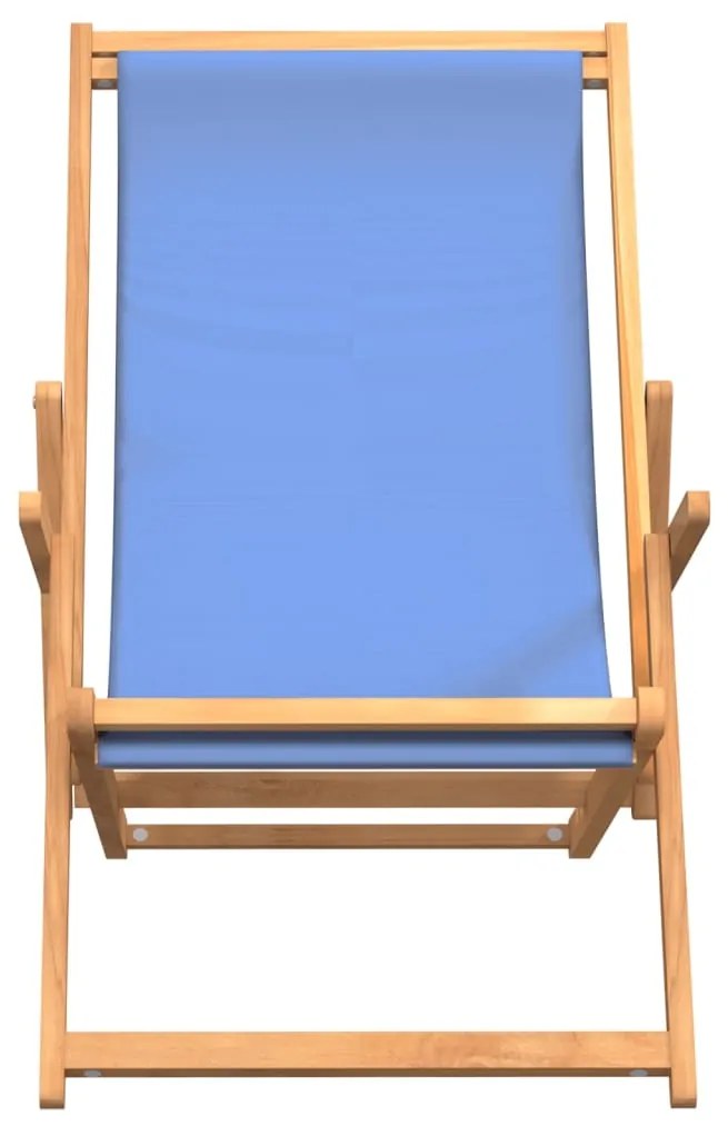 Sdraio pieghevole da spiaggia in legno massello di teak blu