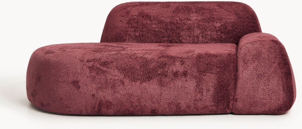 Divano 2 posti con chaise longue in teddy bouclé Wolke