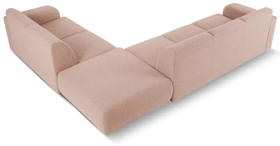 Divano angolare rosa in tessuto bouclé (angolo destro) Molino - Micadoni Home