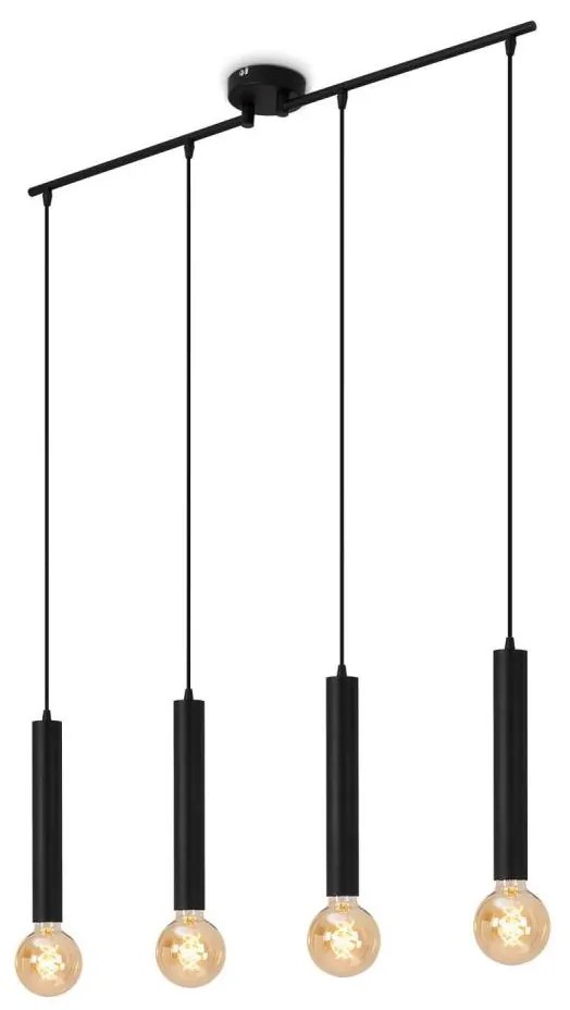 Briloner - Lampadario a sospensione con filo LONGA 4xE27/60W/230V nero
