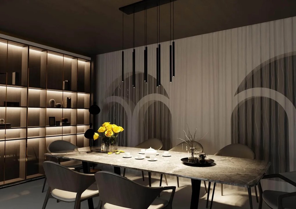 Lampada a Sospensione SELTER 9 BLACK WHITE e GOLD
