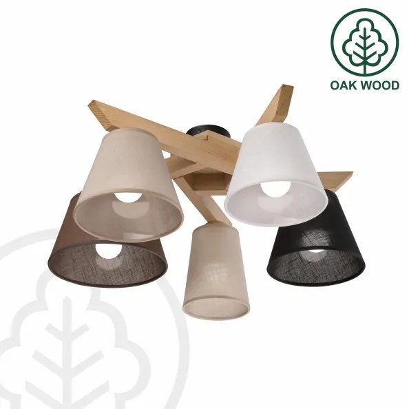 Brilagi - LED Lampadario a plafone ANTHONY 5xE14/40W/230V quercia