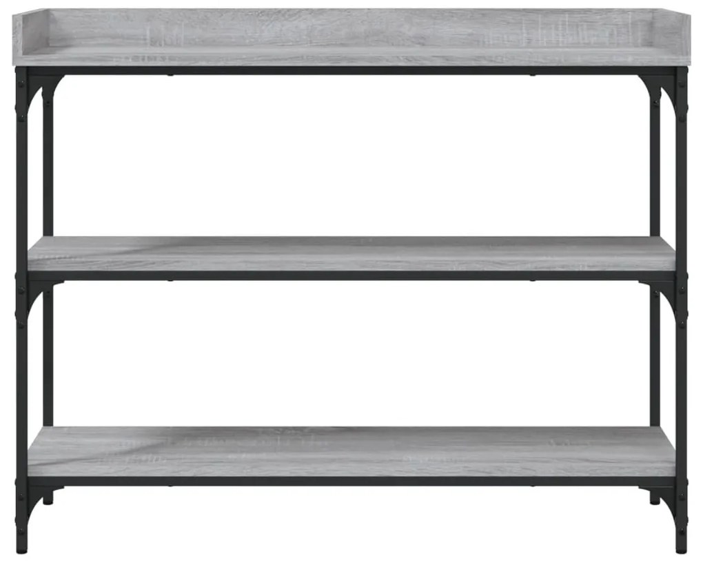 Tavolino consolle con ripiani grigio sonoma 100x30x80 cm