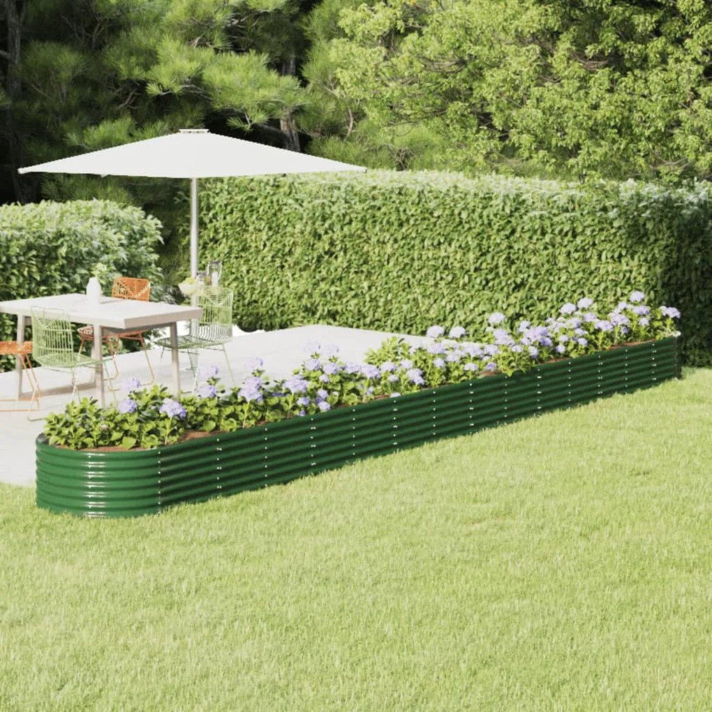 Letto Giardino Acciaio Verniciato A Polvere 620x80x36 Cm Verde /