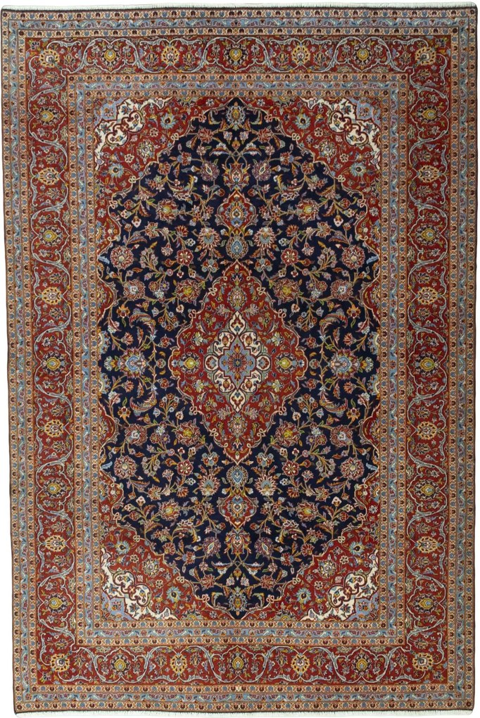 Kashan Tappeto persiano 310 x 210 Blu (Iran) Annodato A Mano