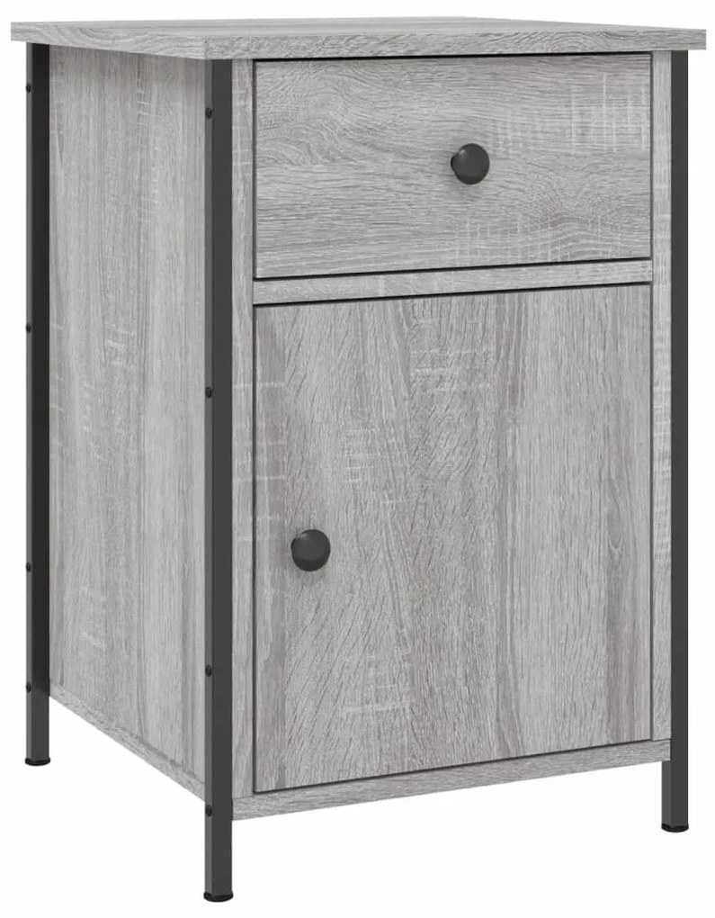 Comodini 2 pz grigio sonoma 40x42x60 cm in legno multistrato