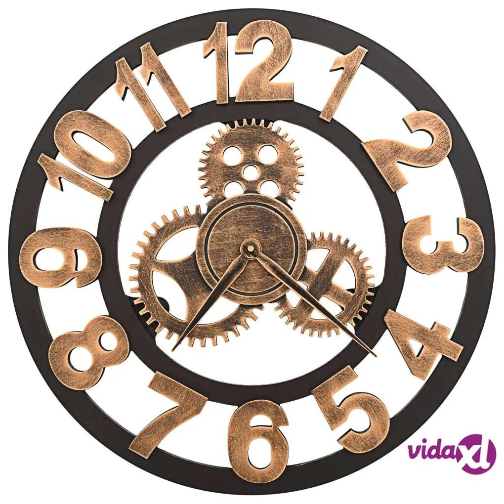 vidaXL Orologio da Parete in Metallo 58 cm Dorato e Nero