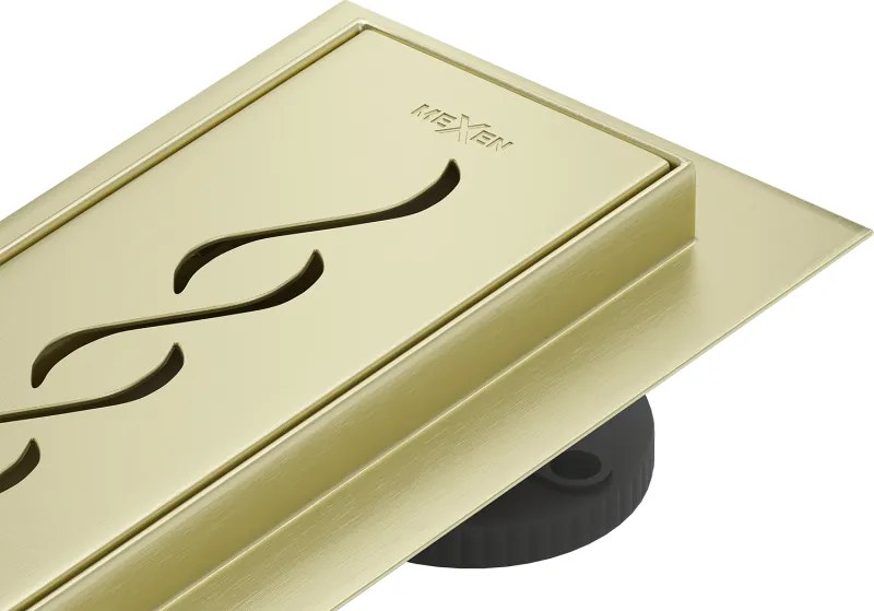 Mexen Flat 360° M18 scarico lineare rotante 70 cm, oro spazzolato - 1A23070-40