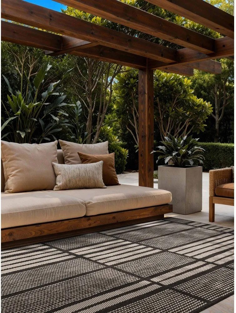 Tappeto da interno/esterno nero/color crema 120x170 cm Haringey Allington – Ted Baker