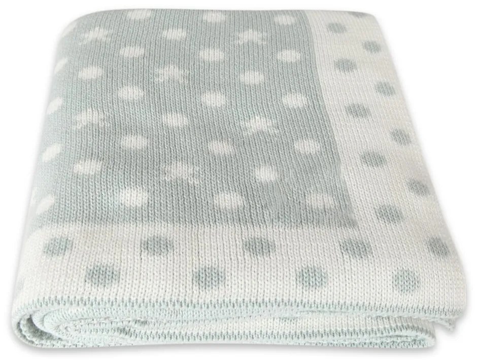 Coperta Baby Baby Dots in cotone azzurro, 90 x 90 cm - Homemania Decor