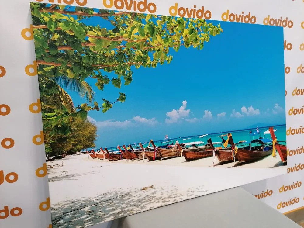 Stampa su tela – Spiaggia di sabbia bianca sull'isola di Bamboo