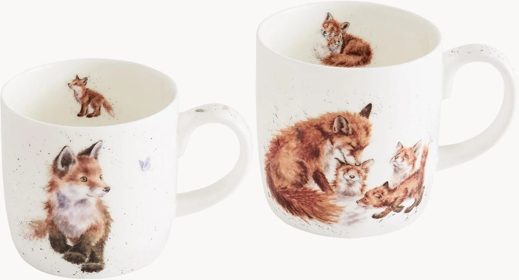Set di 2 tazze caffè in Fine Bone China Parent & Child