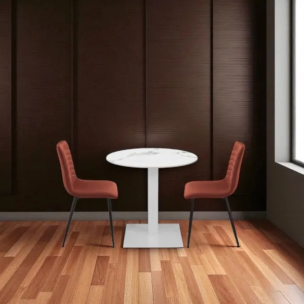 Sedia imbottita in tessuto cannettato Ruggine CANNETO 2 sedie