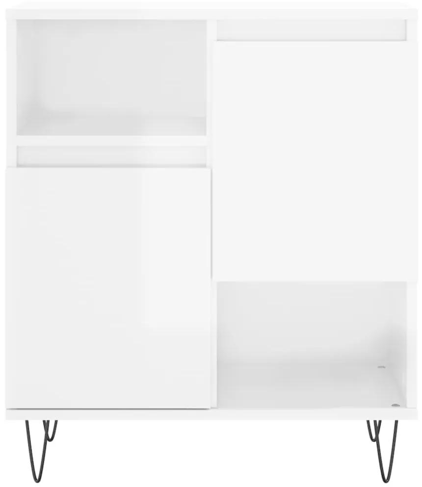 Credenza bianco lucido 60x35x70 cm in legno multistrato