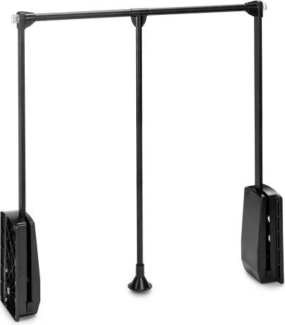 Appendiabiti regolabile per armadio 83 - 115 cm nero in Acciaio e Tecnoplastica