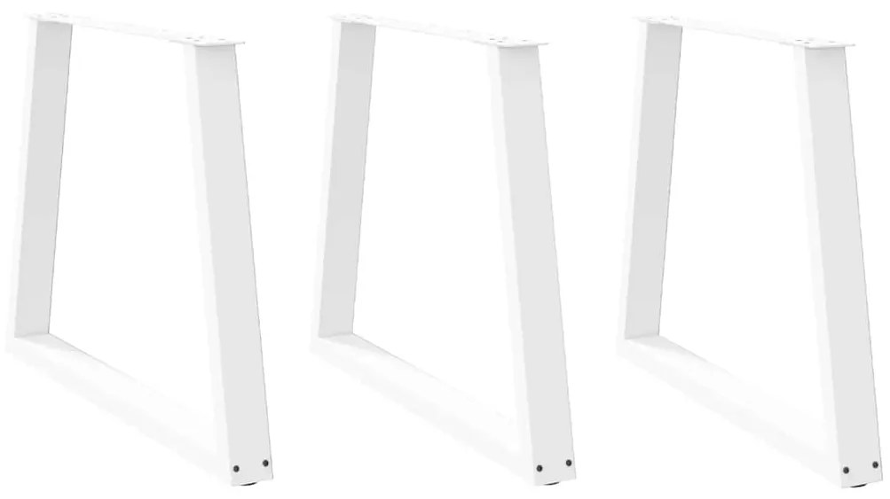 Gambe Per Tavolo Pranzo A V 3 Pz Bianco 80x(72-73,3)cm Acciaio /