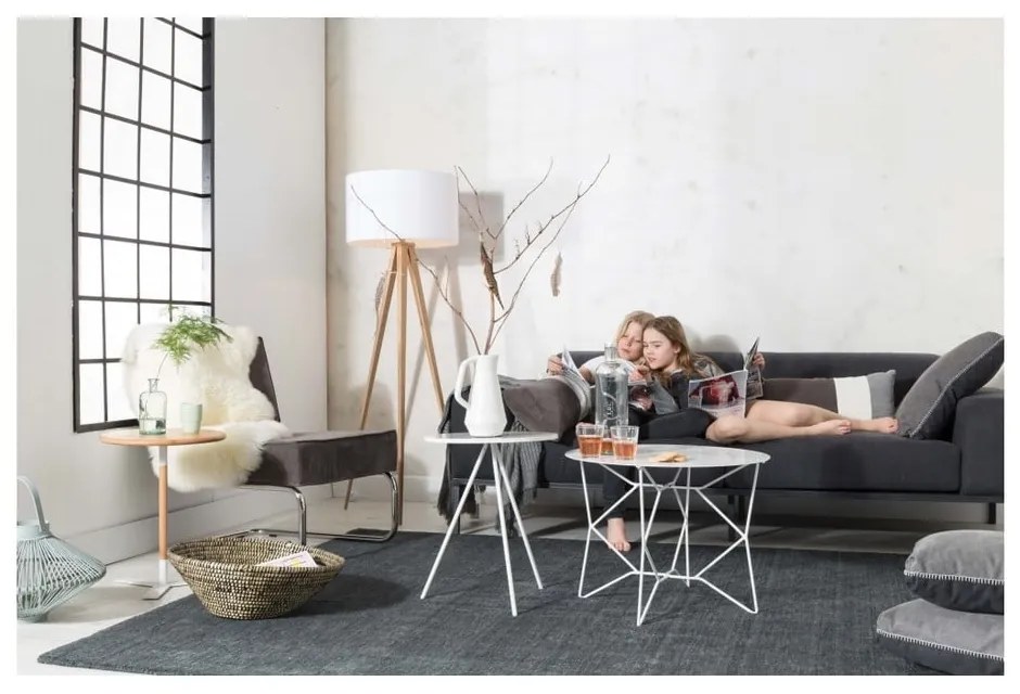 Lampada da terra bianca Tripod Wood, ø 50 cm - Zuiver