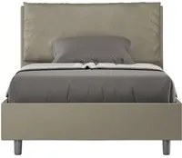 Letto una piazza e mezza contenitore imbottito 120x200 similpelle cappuccino Antea Large