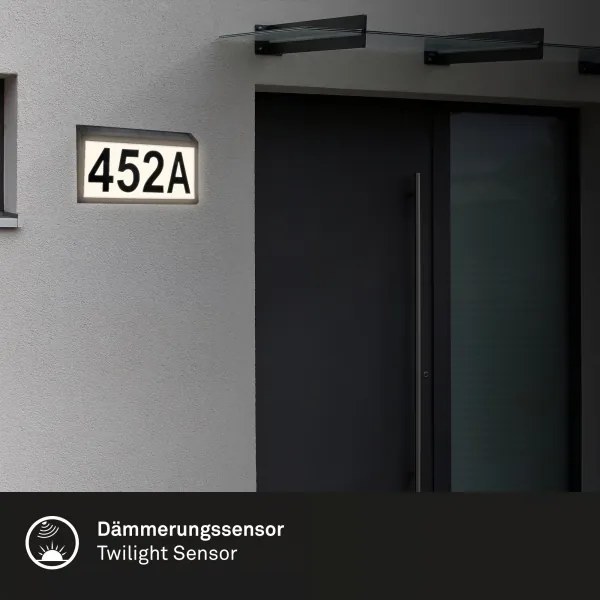 Briloner 3797015 - Numero civico solare LED/0,5W/1,2 IP44