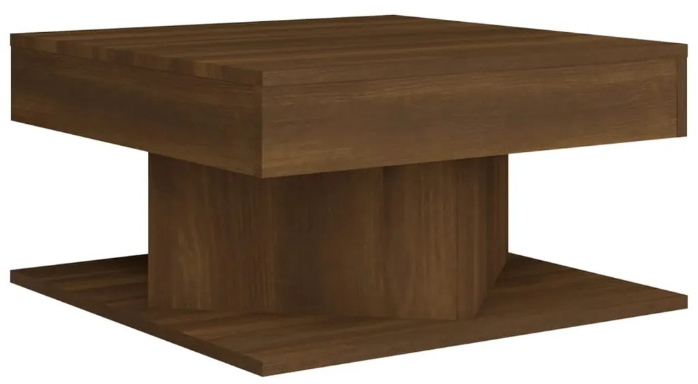 Tavolino da salotto rovere marrone 57x57x30cm legno multistrato