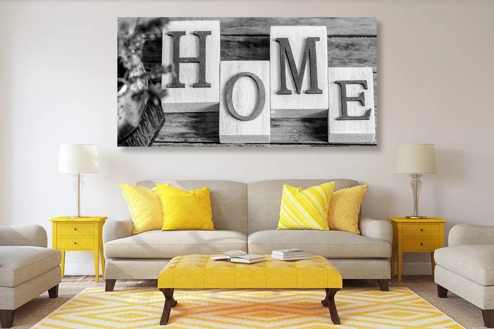 Quadro su tela – Lettere Home in bianco e nero