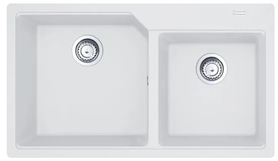 Lavello sopratop 2 vasche in fragranite bianco FRANKE City L 50 x L 86 cm