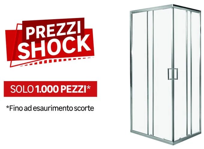 Box doccia con ingresso angolare scorrevole Maien rettangolare L 68 x L 100 x H 190 cm in vetro, sp. 6 mm cromo
